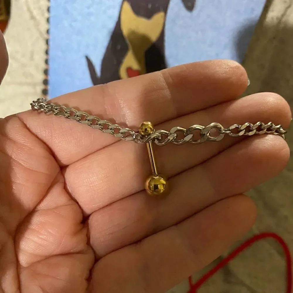 Titanium Steel Hip Hop Chain Link Bracelet 18k Plated